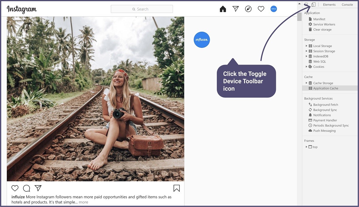 How to post on Instagram from your laptop - Step 3