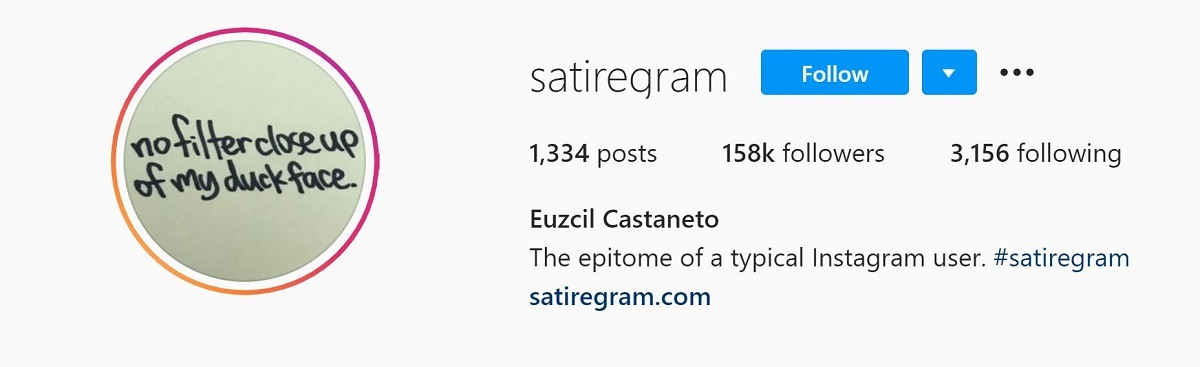 Satiregram Instagram bio