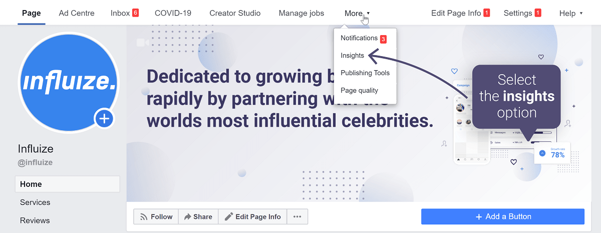 Check Facebook insights