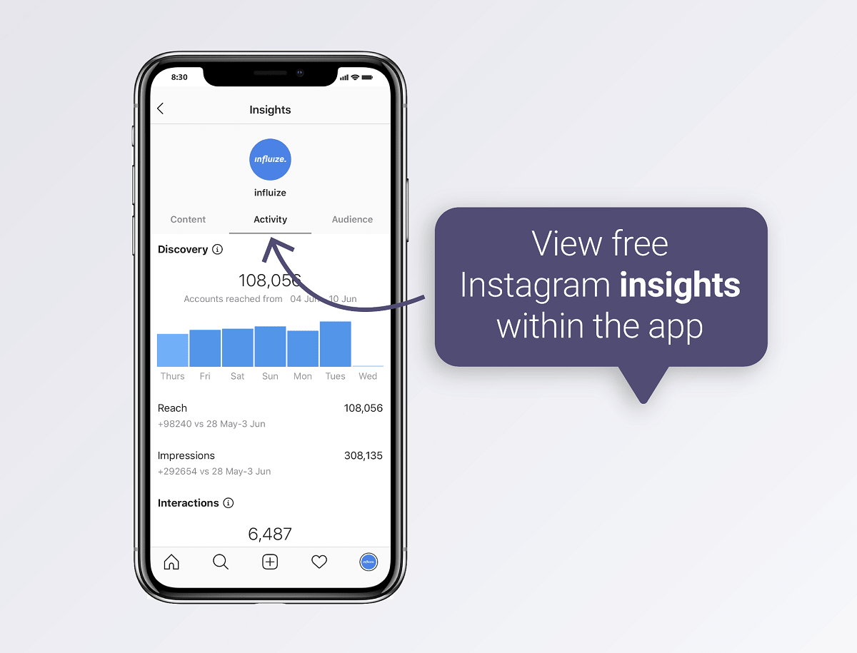 View Instagram insights within the app